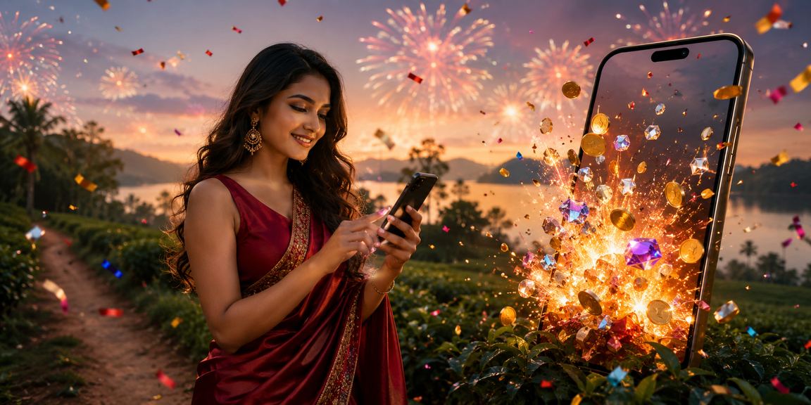 রাঙামাটির চা বাগানে মোবাইলে 9a999com রেজিস্টার করার দৃশ্য
